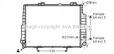 AVA QUALITY COOLING ms2304 -  Радиатор, охлаждение двигателя